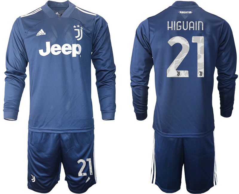 Men 2020-2021 club Juventus away long sleeves #21 blue Soccer Jerseys